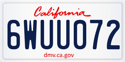 CA license plate 6WUU072