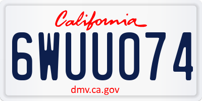 CA license plate 6WUU074