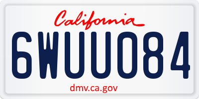 CA license plate 6WUU084
