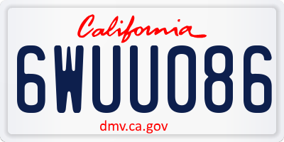 CA license plate 6WUU086