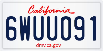 CA license plate 6WUU091