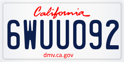CA license plate 6WUU092