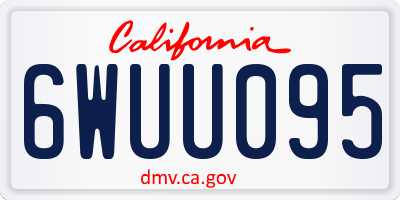 CA license plate 6WUU095