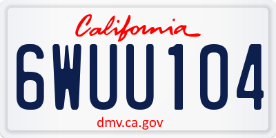 CA license plate 6WUU104
