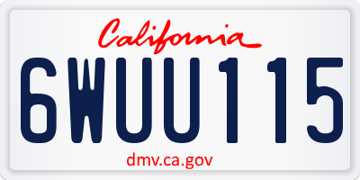 CA license plate 6WUU115