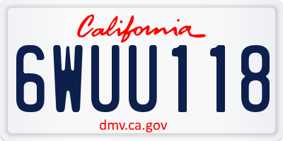 CA license plate 6WUU118