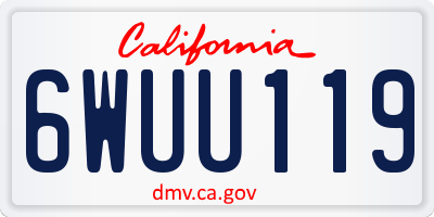 CA license plate 6WUU119