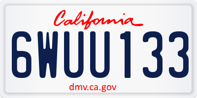 CA license plate 6WUU133