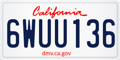 CA license plate 6WUU136