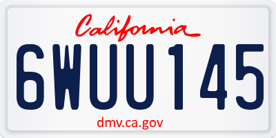 CA license plate 6WUU145