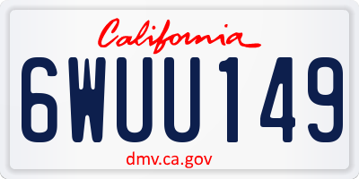 CA license plate 6WUU149