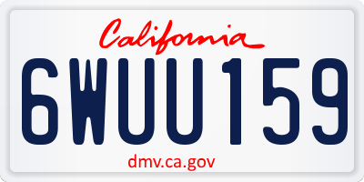 CA license plate 6WUU159