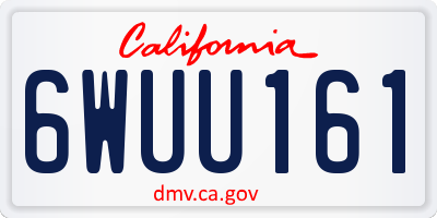 CA license plate 6WUU161