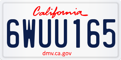 CA license plate 6WUU165