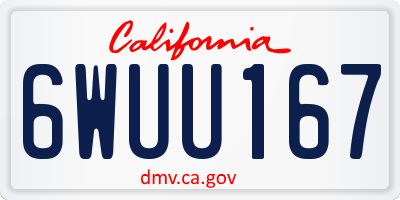 CA license plate 6WUU167