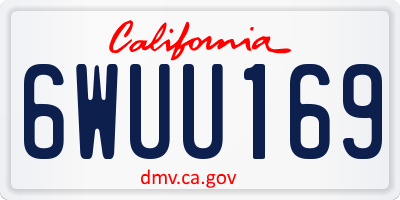 CA license plate 6WUU169