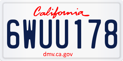 CA license plate 6WUU178
