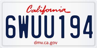 CA license plate 6WUU194