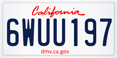 CA license plate 6WUU197