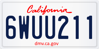 CA license plate 6WUU211