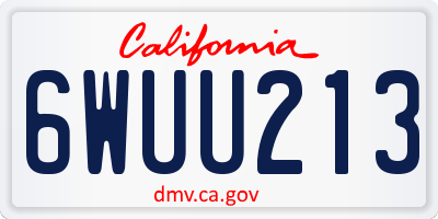 CA license plate 6WUU213