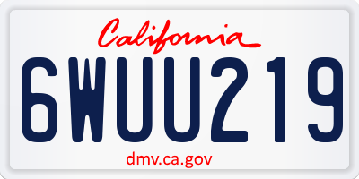 CA license plate 6WUU219