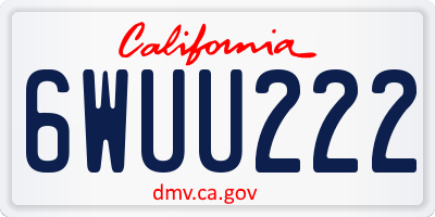 CA license plate 6WUU222