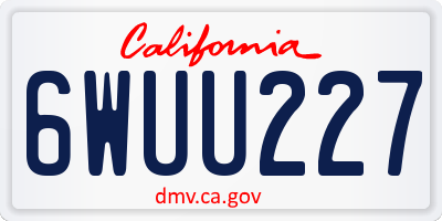 CA license plate 6WUU227