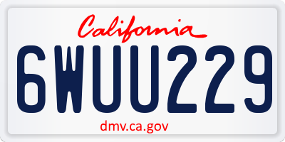 CA license plate 6WUU229