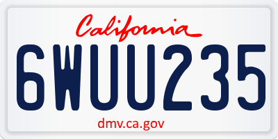 CA license plate 6WUU235