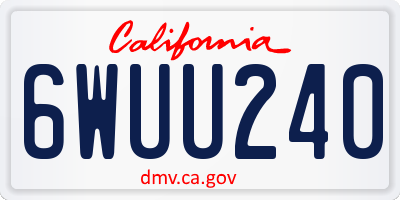 CA license plate 6WUU240