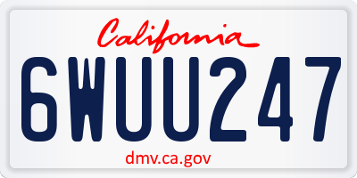 CA license plate 6WUU247