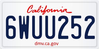 CA license plate 6WUU252