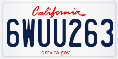 CA license plate 6WUU263