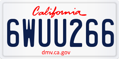 CA license plate 6WUU266