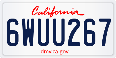 CA license plate 6WUU267