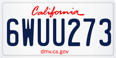 CA license plate 6WUU273