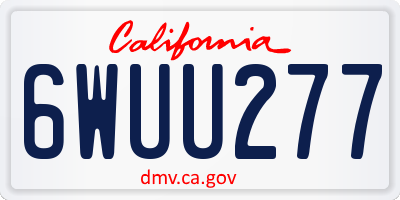 CA license plate 6WUU277