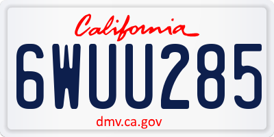 CA license plate 6WUU285