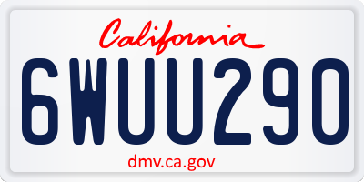 CA license plate 6WUU290