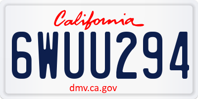 CA license plate 6WUU294