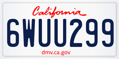 CA license plate 6WUU299
