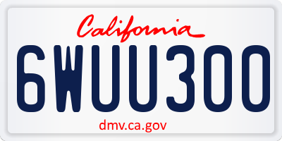 CA license plate 6WUU300