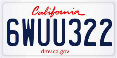 CA license plate 6WUU322