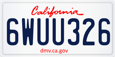CA license plate 6WUU326