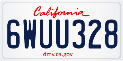 CA license plate 6WUU328