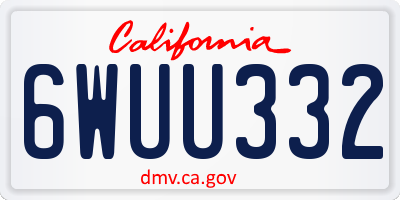 CA license plate 6WUU332