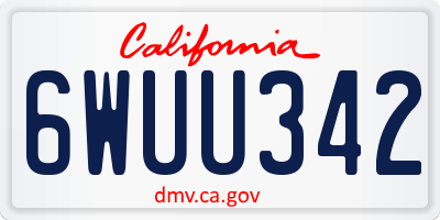 CA license plate 6WUU342