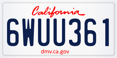 CA license plate 6WUU361