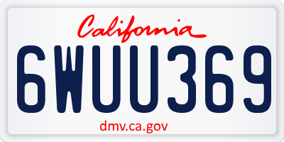 CA license plate 6WUU369